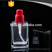 30ml square shape glass empty foundation bottle for face cream